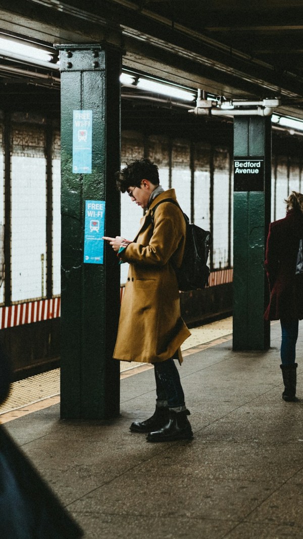 commuters waiting for a train