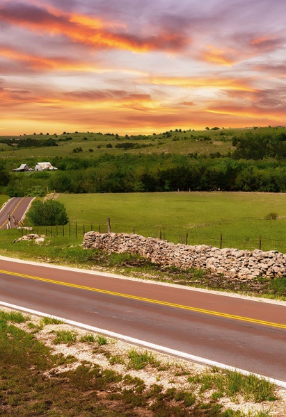 Sunset in the Flint Hills of Kansas